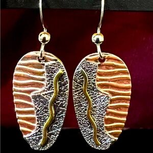 Oval Two-tone Earrings